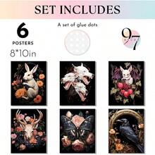 Dark Academia Wall Art Prints - Gothic Bedroom Decor, Vintage Goth Posters For Room Aesthetic, Halloween Witchy Prints Moody Goth Room Decor Emo Home Decorations (Unframed)Halloween - 幻想奇想 - 查看 3