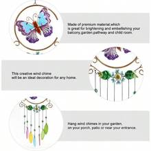 Colorful Butterfly Wind Chimes Garden Glass Wind Chimes For Home Party Festival Decor Garden Decoration Indoor Outdoor Lifelike Butterfly Deep Tone Style