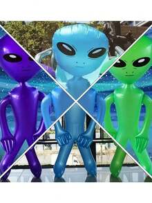 1-3 Pcs Colorful Alien-Shaped Inflatable Dolls, Festive Halloween Party Decorations, Halloween Party Decorations, With Pumpkins, Spider Webs And Lanterns, Perfect For Creating A Spooky Celebration Atmosphere, Plastic, Suitable For Bar Decoration, Home Decoration, Outdoor Decoration, Party, Halloween Fall Decor Autumn Decor Halloween Decor Room Decor