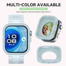 Soft Silicone Strap+Silicone Case Compatible With Huawei Watch Fit 4 Pro Sports Strap Case Hollow Compatible With Huawei Fit 4 Protective Accessories
