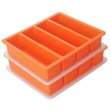 Silicone Ice Cube Molds Widely Use 2 Packs,Ice Cube Tray For Whiskey, Butter Mold,Freezer Molds For Soups And Sauces (Orange)-721904 - 2 - 查看 1