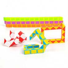 2/5/10/15/24PCS Block Magic Snake Cube, Party Bag Fillers For Kids,Fidget Toys, Party Supplies, Prize Box Toys Party Favours, Classroom Prizes Rewards Toy, Twist Puzzle Toy Intelligence - Blue - View 4