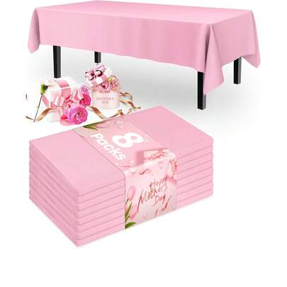 4 Stück/8 Stück dicke, einfarbige Einweg-Kunststoff-Tischdecken, 137x274cm rechteckig, geeignet für Geburtstagsfeiern, Hochzeitsdekoration