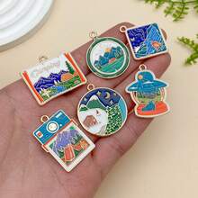Mix 10pcs Outdoor Adventure Charms Pendants - Zinc Alloy Camping Themed DIY Jewelry Accessories With Detailed Mountain, Tent, And Nature Decorations For Handmade Bracelets, Necklaces, And Earrings, Perfect For Summer Festivals And Travel Enthusiasts