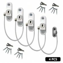 4X Window Door Cable Restrictor Ventilator Child Baby Security Lock UPVC - Default - View 10