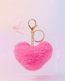 Beautiful Super Cute Heart Keychain Bag Accessory - Rusty Rose - View 3