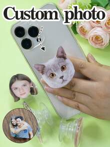 Custom Photo Phone Grip,Personalized Pet Face Phone Stand,Customized Acrylic Phone Accessories,Customizable Picture Birthday Gifts,Personalized Gifts,Anniversary,Pet Lovers,Stretch Phone Grip,Personal Art Photo,Bridesmaid,Boyfriend,Girlfriend,Bestie,Colleague,Lady,Man,Kids,Student,Valentine's Day - Multicolor - View 1