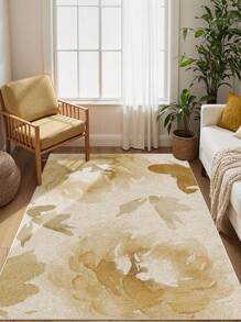1 Piece Spring Colorful Faux Cashmere Living Room Carpet With Floral Pattern. Soft And Fluffy Area Rugs For Bedroom, Pink Home Decoration, Comfortable To The Touch, Non-Slip Washable Foldable Area Rug. It Can Be Used As Living Room Rug, Bedroom Rug, Hallway Doormat, Suitable For Different Seasons And Various Occasions In Spring, Summer, Autumn And Winter.