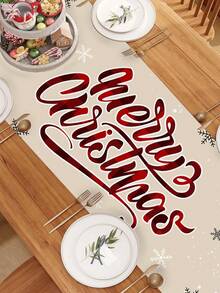 1 pièce Nappe thème de Noël, 35x180cm, thème de Noël vintage, motif d'église enneigée, thème des fêtes de Noël pour décoration de table à manger, convient pour les restaurants, les salons, les rassemblements familiaux de Noël, tissu d'hiver.