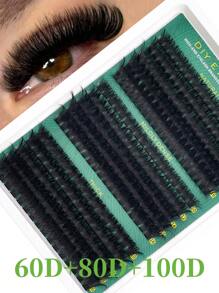 Fluffy Lashes Clusters 390/340pcs Individual Lashes Cluster Eyelash Extensions,40D+60D+80D+100D/80D+100D+120D+160D 4 Styles Mix Tray 5D Fluffy Lash Clusters Thick Cluster Eyelashes Extensions Individual Lashes Faux Mink Eyelash Clusters D/CC/DD Curl 10-18MM Mix Lash Extension Dramatic Eyelash Extensions Eyelashes Clusters.Wedding Bride Makeup Tools