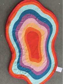 1 pièce Tapis en imitation cachemire - Motif géométrique de nuages colorés dopaminergiques, couleurs arc-en-ciel vibrantes, grande taille jusqu'à 23,2 pi², lavage à la main uniquement, décoration d'art moderne pour le salon et la chambre à coucher, tapis pour le salon