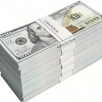 Novelty Props Banknotes, Banknotes $100 Props Money, Realistic, Suitable For Christmas, Halloween And Other Festive Decorations,Fake Money For Cultural Celebrations, Perfect For Family Gatherings, Halloween Parties, Pet Events, And Ancestor Worship | Decorative Bank Notes, Dollar Bill Decor