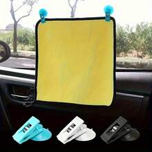 4 Portable Car Suction Cup Clips, In-Car Window Suction Cups, Detachable Mounts Suitable For Sun Visors, Curtains, Towels, And Receipts