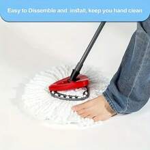 5 Rotating Mop Replacement Heads, 100% Microfiber Filling, Compatible With O-Cedar And Triangular Rotating Mops, 360-Degree Micro Rotating Mop Easy Clean Floor Brush - 白色 - 查看 4