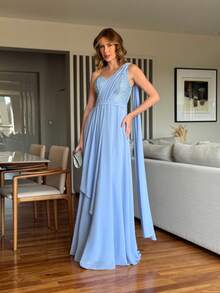 Carolina Blue Serenity Party Dress - 寧靜藍 - 查看 6