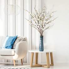 Artificial Cherry Blossom Flowers 4 Pcs Faux Cherry Blossom Stems Faux Silk Cherry Blossom Branches 41'' Fake Flowers Long Stems For Vase Arrangements Home Wedding Table Decor (Pink) KF - 白色 - 查看 3