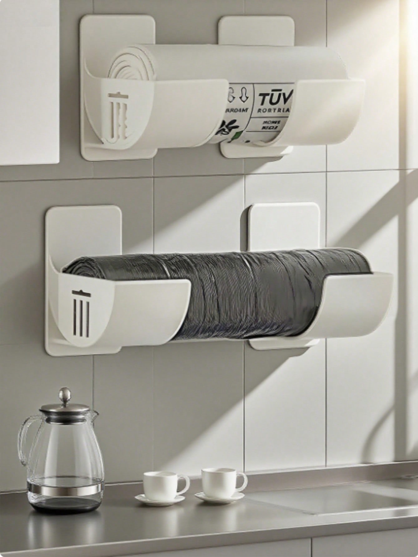 4 قطع حامل قابل للتعديل لأكياس القمامة، مناسب لتخز...