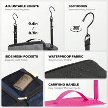 Vokelater Suitcase Organizer, Travel Luggage Organizer Hanging Shelves Packing Cube Closet/Collapsible Portable Travel Organizer For Carry-On, Small, Black