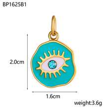 1 Stück Böser Blick Edelstahl vergoldeter Öltropfen Charm Anhänger für Frauen, wasserdichter Schmuck Geschenk