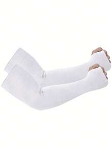 1 Pair/2 Pairs/3 Pairs Plus Size Solid Color Arm Sleeves, Suitable For Muscular Men And Curvy Women, Useful For Fitness, Outdoor, Travel To Cover And Sculpt, Applicable For All Seasons Autumn Fall Winter Fall Arm Warmers - Solid Color - View 5