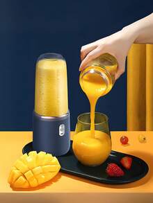1 件 400 毫升 USB 充电便携式电动水果榨汁机搅拌机，多功能家用厨房户外旅行榨汁机，8.2*8.2*19.5 厘米