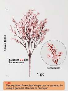 3/6pcs Plastic Artificial Flower Bouquet, Cherry Blossoms Artificial Flowers Baby's Breath,Modern Artificial Flower Bundle For Home Decor,Fake Plants,Fall Decor,Room,Desk,Garden Decor,Room Decoration Stuff