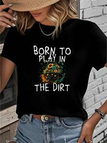 Born To In - Nature And Gardening Lover-Shirt         Graphic Tees Women Crop Tops Summer Outfits Women Summer Tops-Shirt