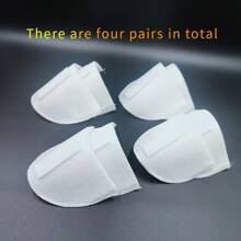 4 Pairs White Thick Invisible Shoulder Pads With Hook And Loop, 4 Sizes Available To Fit Most Clothes, Breathable, No Sewing Required, Need To Be Used With Bra Straps, Suitable For T-Shirts, Sweaters, Blouses, Dresses And More, Very Practical And Convenient Clothing Accessory