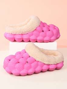 Peanut Shaped Warm Slippers For Boys And Girls, Fashion Versatile Indoor/Outdoor Wear, Lightweight EVA Sole