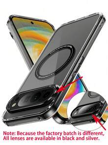 豪华磁性透明手机壳适用于 Pixel 10 10Pro 10Pro XL 9A 9Pro XL 9Pro 9 8 8Pro 8A 系列夏季防摔防震手机壳 - 黑色 - 查看 4