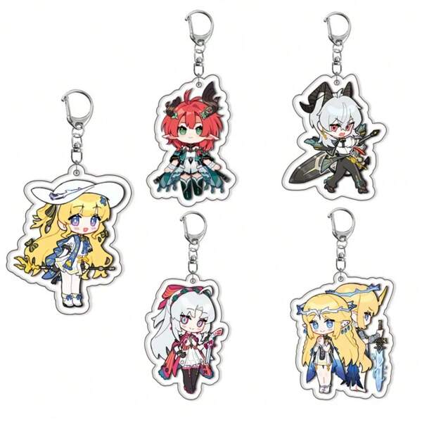 Accesorio de llavero de acrílico con figura de personaje de dibujos animados de la serie "Wuthering Waves" Changli Jinhsi Jiyan, colgante de llavero y bolso, accesorios de cosplay