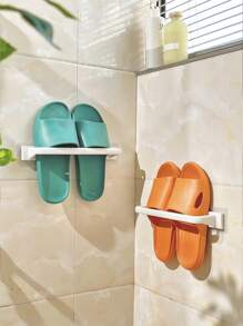 免打孔粘贴式空心毛巾架，易于安装，超强粘性，耐用，壁挂式毛巾架，节省空间的浴室配件 - 白色 - 查看 3