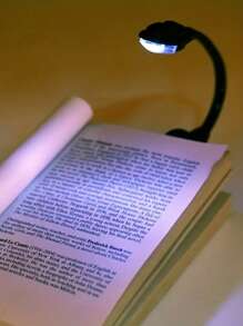 1 pieza Equipada con luz de clip para libro con LED, luz de lectura de protección ocular para estudiantes, luz de noche con torsión tipo luz de clip