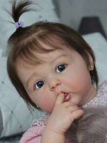 60cm 3D Paint Skin With Vein Vinyl Reborn Baby Doll For Girl Handmade 24 Inch Princess Toddler Artist Collection - Muñeca de piel pintada en 3D - Ver 5