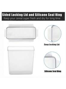 4pcs 4L Sealed Food Storage Container, Kitchen Storage Box Set With Lid, Transparent, Leak-Proof, Suitable For Dry Food, Nuts, Beans, Cereals, Snacks, Flour, Sugar, Coffee, Tea And Pet Food - Đen và trắng - Xem 8