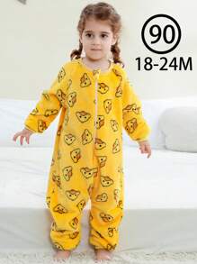 MICHLEY 1件装法兰绒婴儿睡袋，长袖拉链可穿戴睡袋，适合秋冬季男女宝宝，可爱休闲，适合休闲度假的宝宝用品