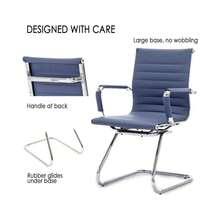 WAHSON OFFICE CHAIRS 2PCS PU Leather Office Chair Metal Frame Conference Chair For Meeting Room/Reception Area - Blue - View 5