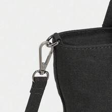 "New Patchwork Women's Bag With Sequins - Made Of Sturdy Canvas Fabric With Polyester Lining And Zipper - Shiny, Unique Style (Gift, Party, Everyday) - Perfect For Stylish And Fashionable Women" - 黑色 - 查看 3
