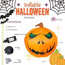 Importadora La Merced Inflatable Halloween Decoration Pumpkin With Led Light Inflatable Decorative Outdoor Pumpkin Halloween - Orange - View 2