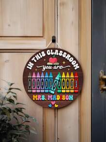 个性化教师姓名门牌 - 9 种款式，教师节礼物，定制教师姓名门挂，教室装饰，教师礼物，欢迎牌，节日日历