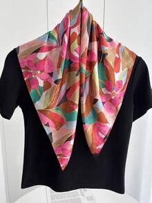 1 件 Bandana 腰果印花围巾、真丝头带、颈巾，适合日常使用 - 彩色 - 查看 3