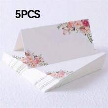 5/20/40 件座位卡空白桌名牌，婚礼用品，宴会婚礼座位卡花卉印花装饰座位卡，派对装饰 - 白色 - 查看 12