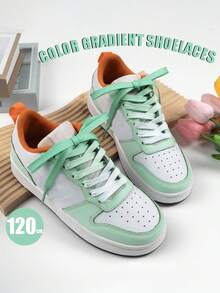 1 par de cordones de zapatos de moda con degradado de color, disponibles en múltiples colores, cordones elegantes para tenis, zapatos casuales, accesorios para zapatos