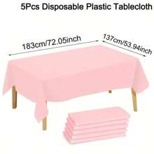5 Stücke 137x183cm Einweg-Tischdecke Einfarbig, Rechteckige Tischdecke aus PE, geeignet für Hochzeiten, Partys, Geburtstage, Babypartys, Abschluss, Taufen, Bankette, Weihnachtspartys, Heimdekoration