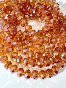 1Strand 4-8mm Champagne Glass Beads Faceted Austria Crystal Round Loose Beads DIY  For Bracelets Jewelry Making - Rượu sâm banh - Xem 1