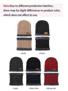 三件套冬季保暖套装：针织帽、保暖手套 - 户外探险的终极防寒装备，羊毛混纺针织帽，冬季圣诞节新年保暖礼物，男女通用（帽子围巾内衬颜色随机），情人节礼物