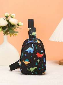 1 pieza Mini bolso de pecho/bandolera/monedero lindo de cierre con cremallera de nailon con diseños de unicornio/sirena/dinosaurio/espacio, adecuado para uso diario - Bolso de pecho con estampado de dibujos animados - Ver 16