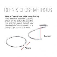 1pc 6mm/8mm/10mm 925 Sterling Silver Hypoallergenic Nose Ring, 2.0mm Ball Nose Piercing Hoop, Women Jewelry