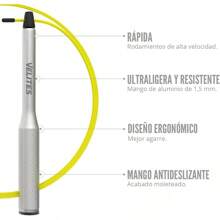 Velites Skipping Rope For Crosstraining, Boxing And Fitness Fire 2.0 - Ideal For Double Jumps | Aluminum Speed Rope (Ballasts Not Included) - Silver - View 2