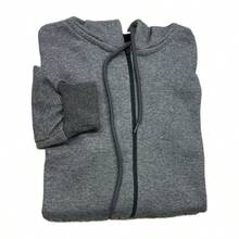 Women's Hooded Sweatshirt With Zipper Closure And Pocket Women's Hooded Sweatshirt With Zipper Closure And Pocket - 石墨 - 查看 2